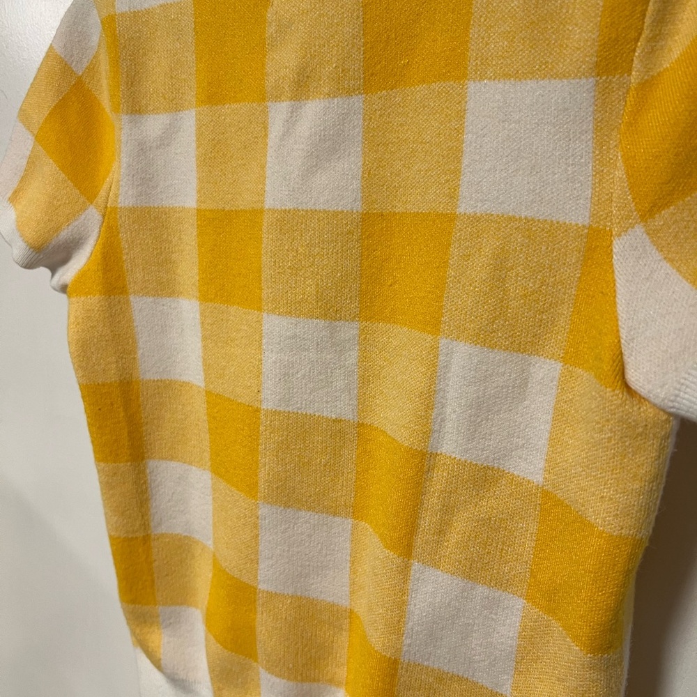 Anthropologie Yellow and Cream Short sleeve sweater - Picture 5 of 6
